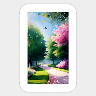 Spring Morning Walkway Sticker